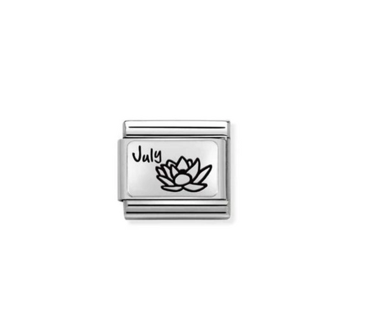 Nomination charm silver July with flower