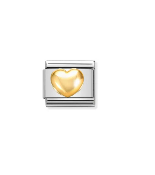 Nomination charm raised gold heart