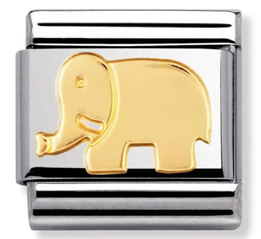Nomimation plain gold elephant