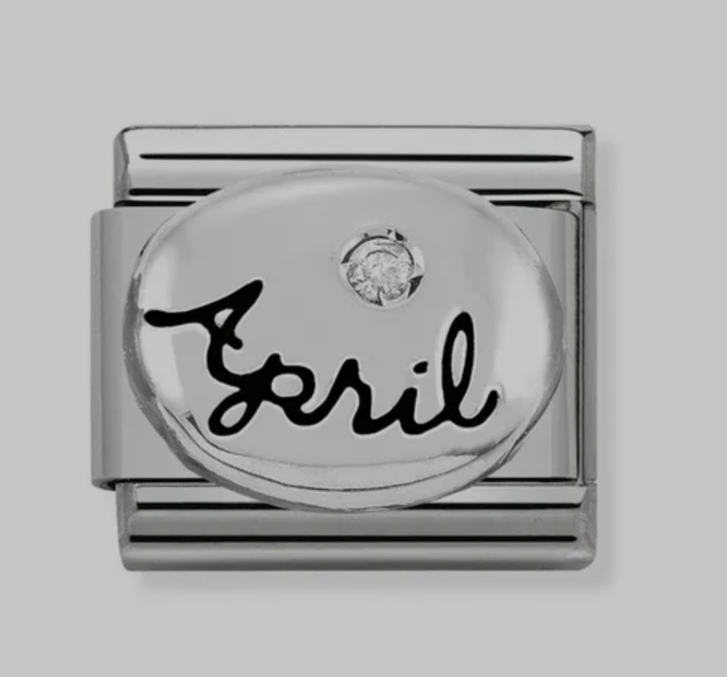 Nomimation silver April birthstone