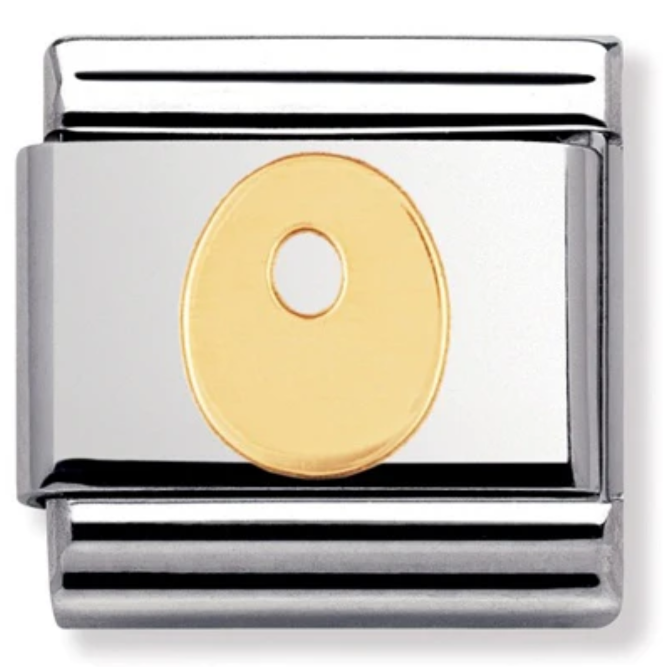 Nomination plain gold letter O charm