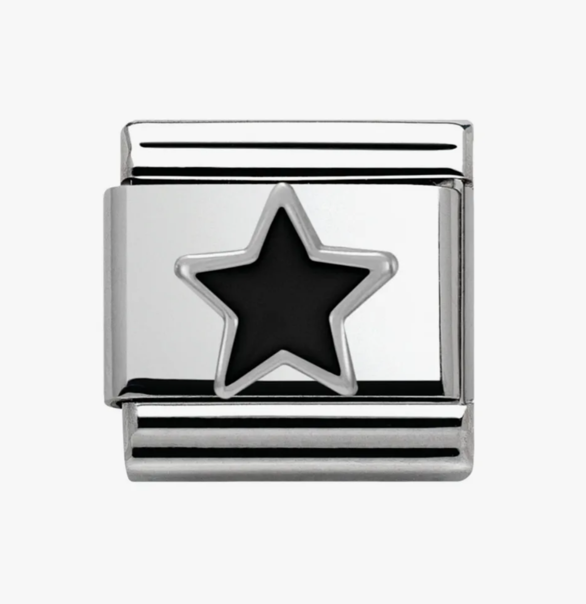 Nomination charm silver /black star