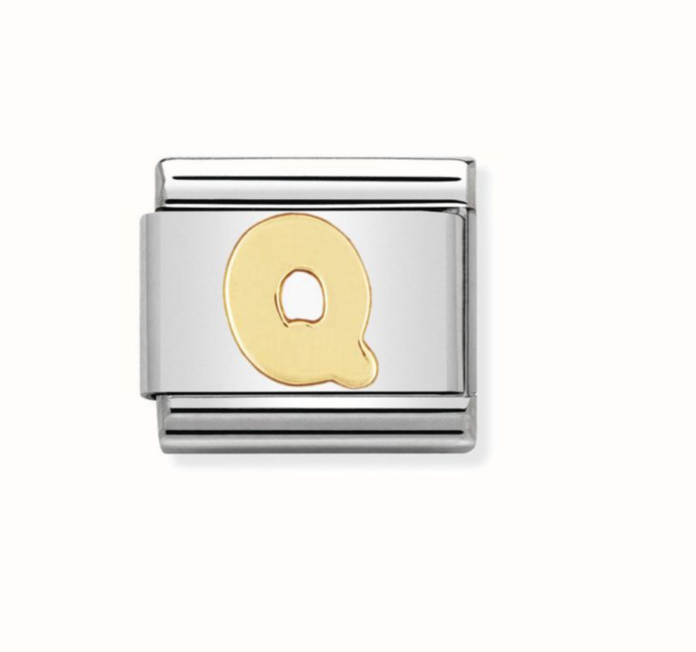 Nomimation plain gold letter Q charm