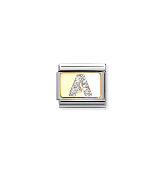 Nomination letter A silver glitter