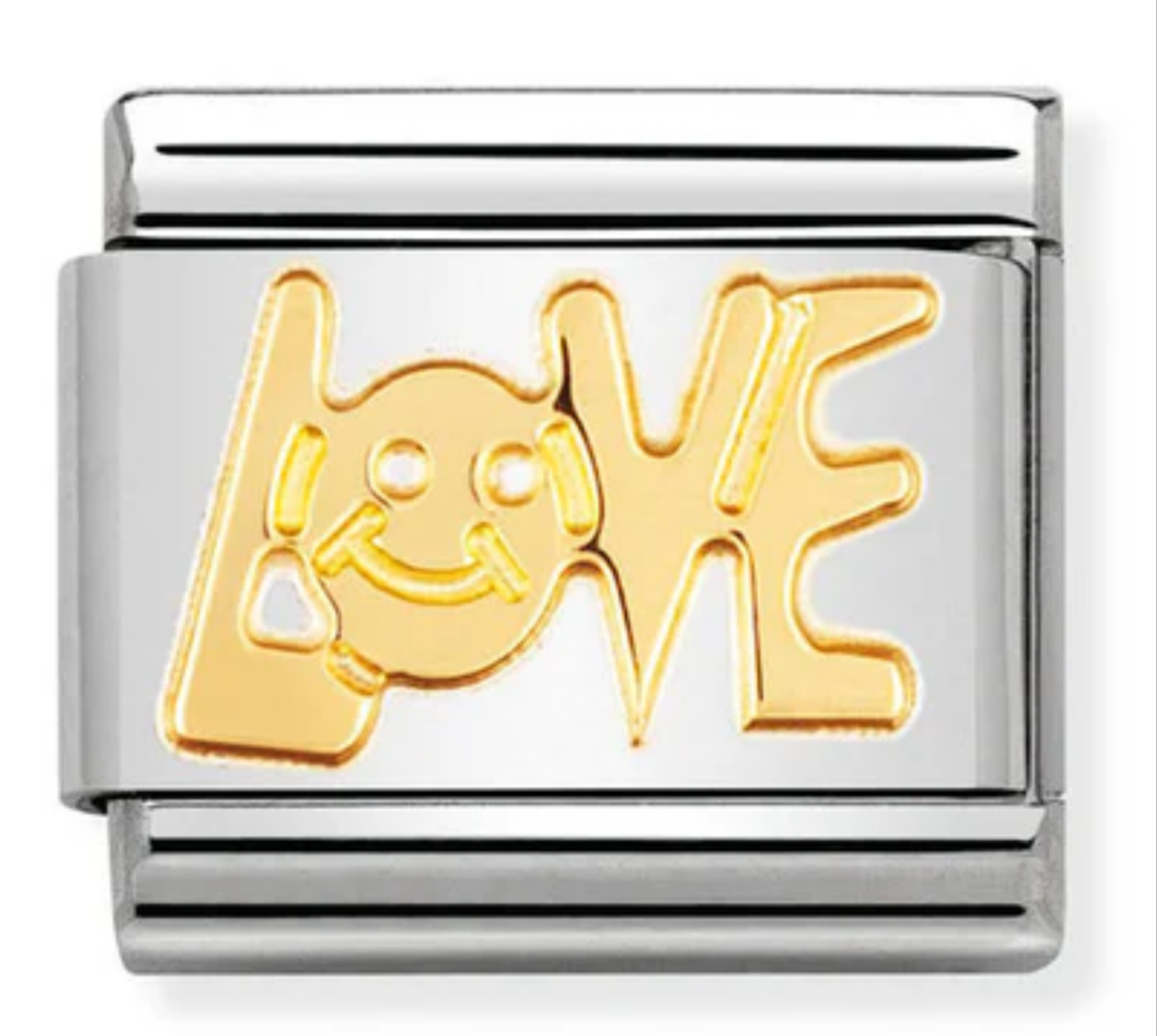 Nomimation plain gold love ( smiley)