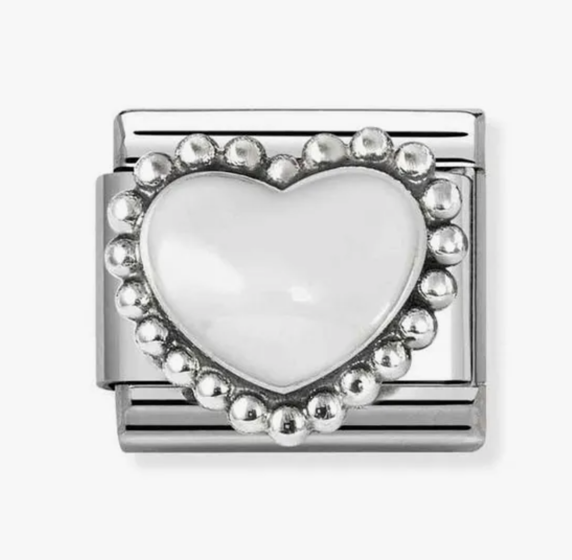Nomination charm silver/ white heart