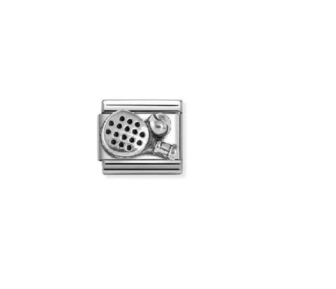 Nomination silver paddle racquet and ball