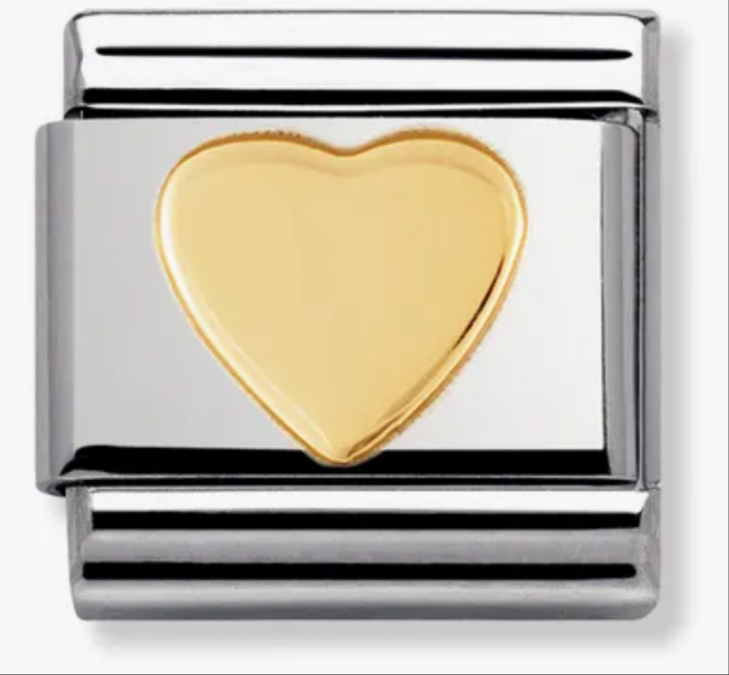 Nomimation plain gold heart