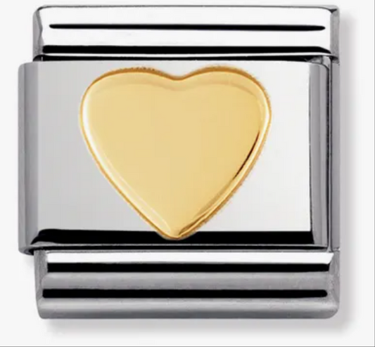 Nomimation plain gold heart