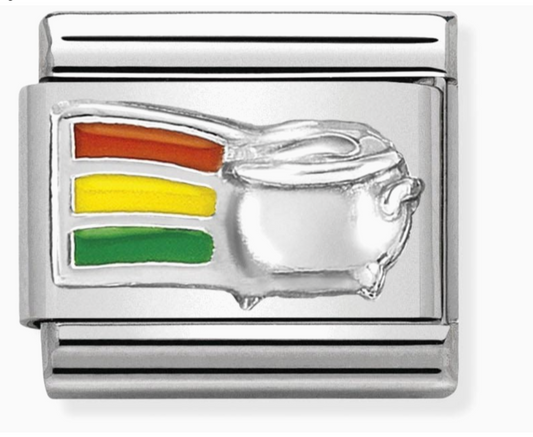 Nomimation silver rainbow pot of gold