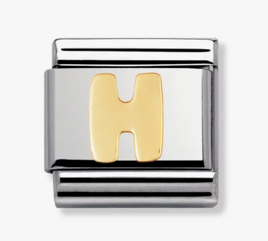 Nomination plain gold letter H Charm