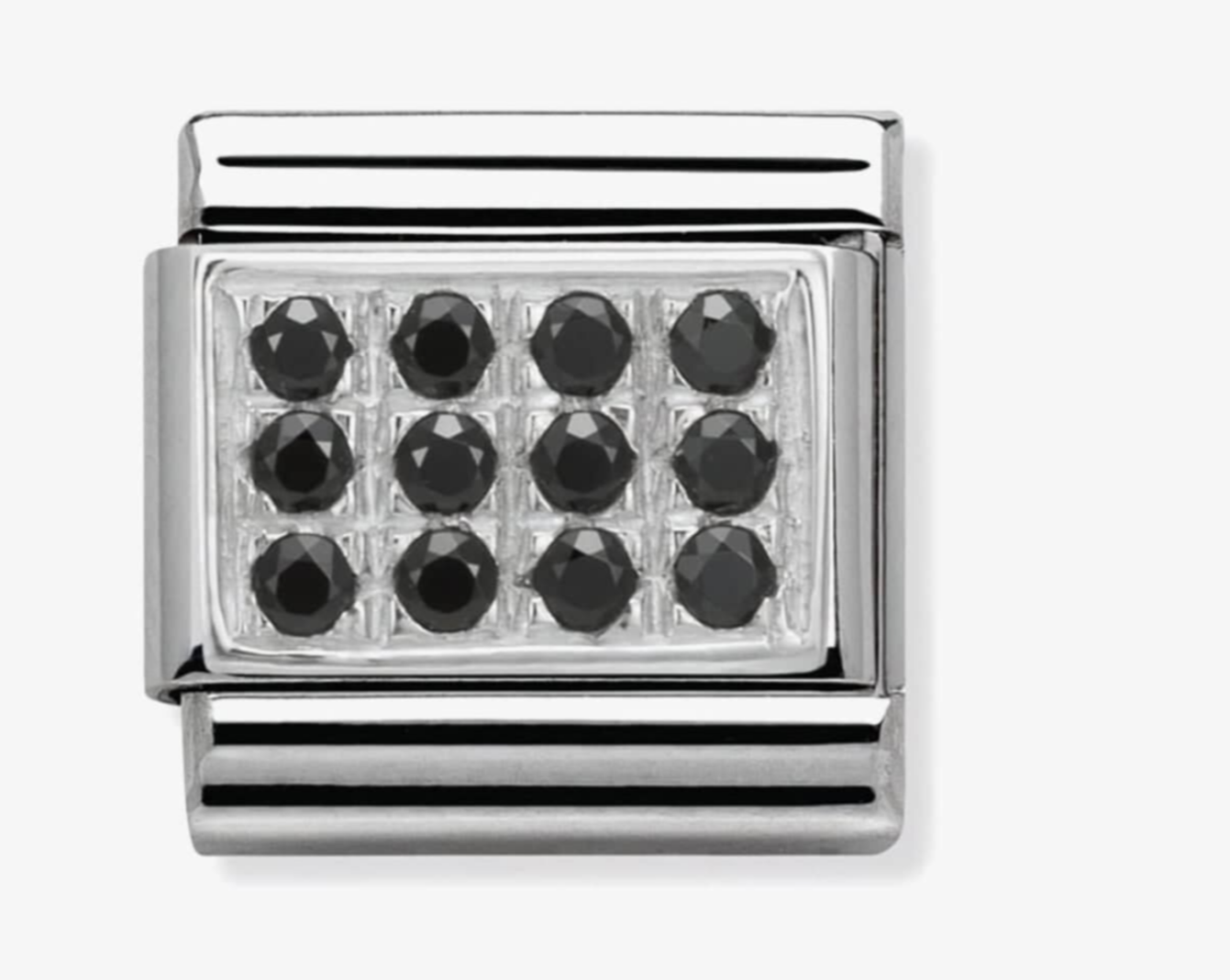 Nomination silver black pave charm