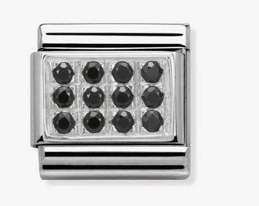 Nomination silver black pave charm
