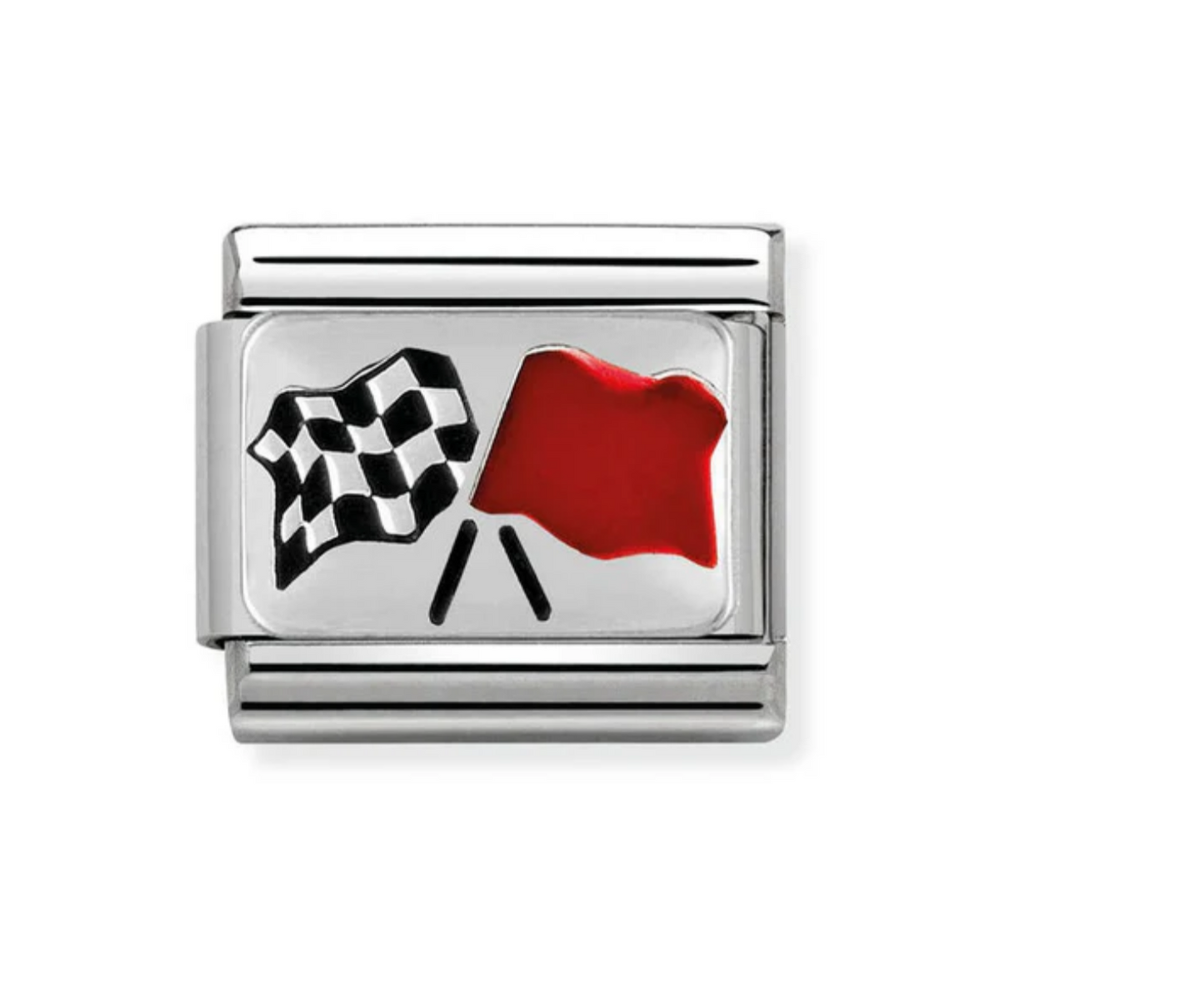 Nomination chequered flag blk/red