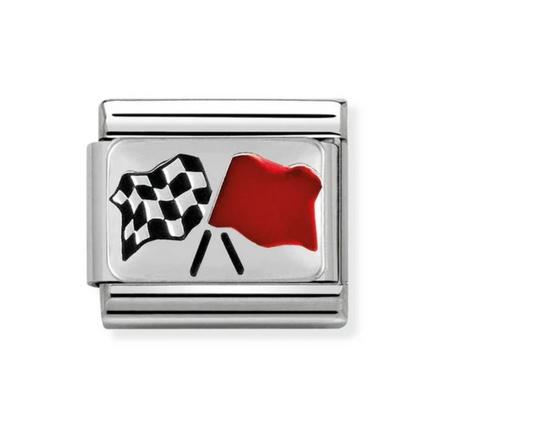 Nomination chequered flag blk/red