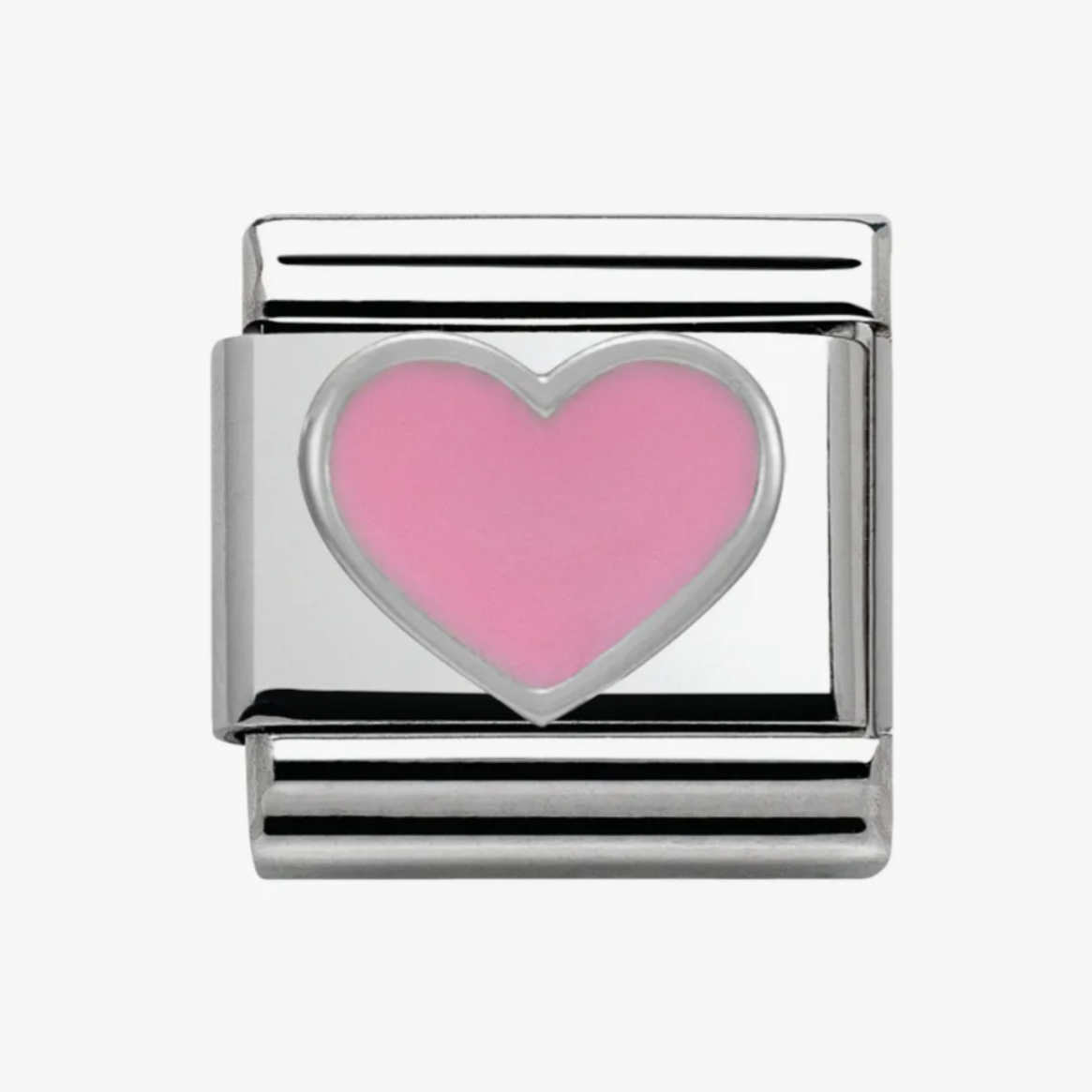Nomination charm silver/ pink heart