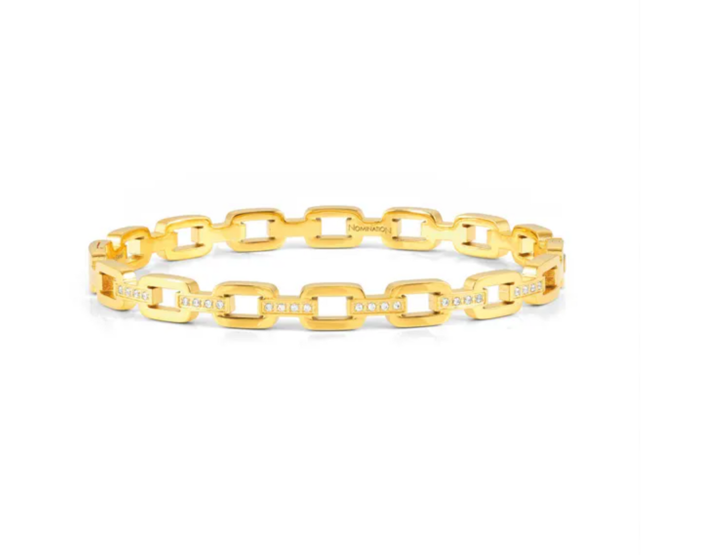 Nomination bracelet with cubic zirconias