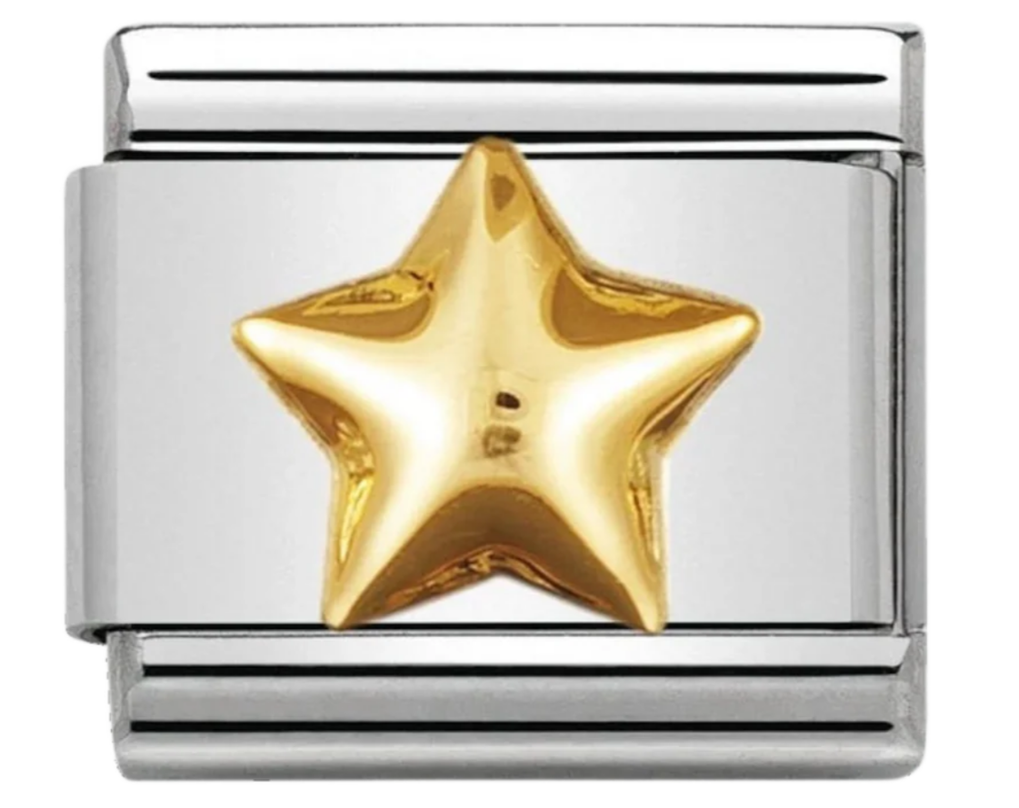 Nomination plain gold raised star