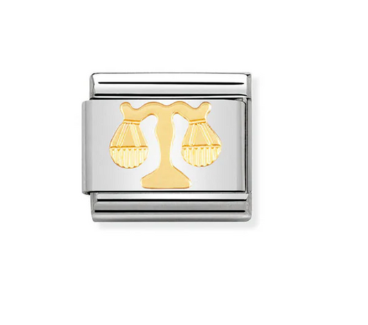 Nomimation zodiac plain gold Libra