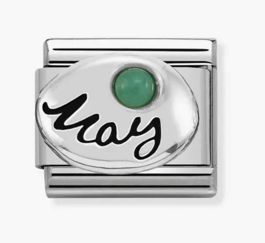 Nomimation silver May birthstone