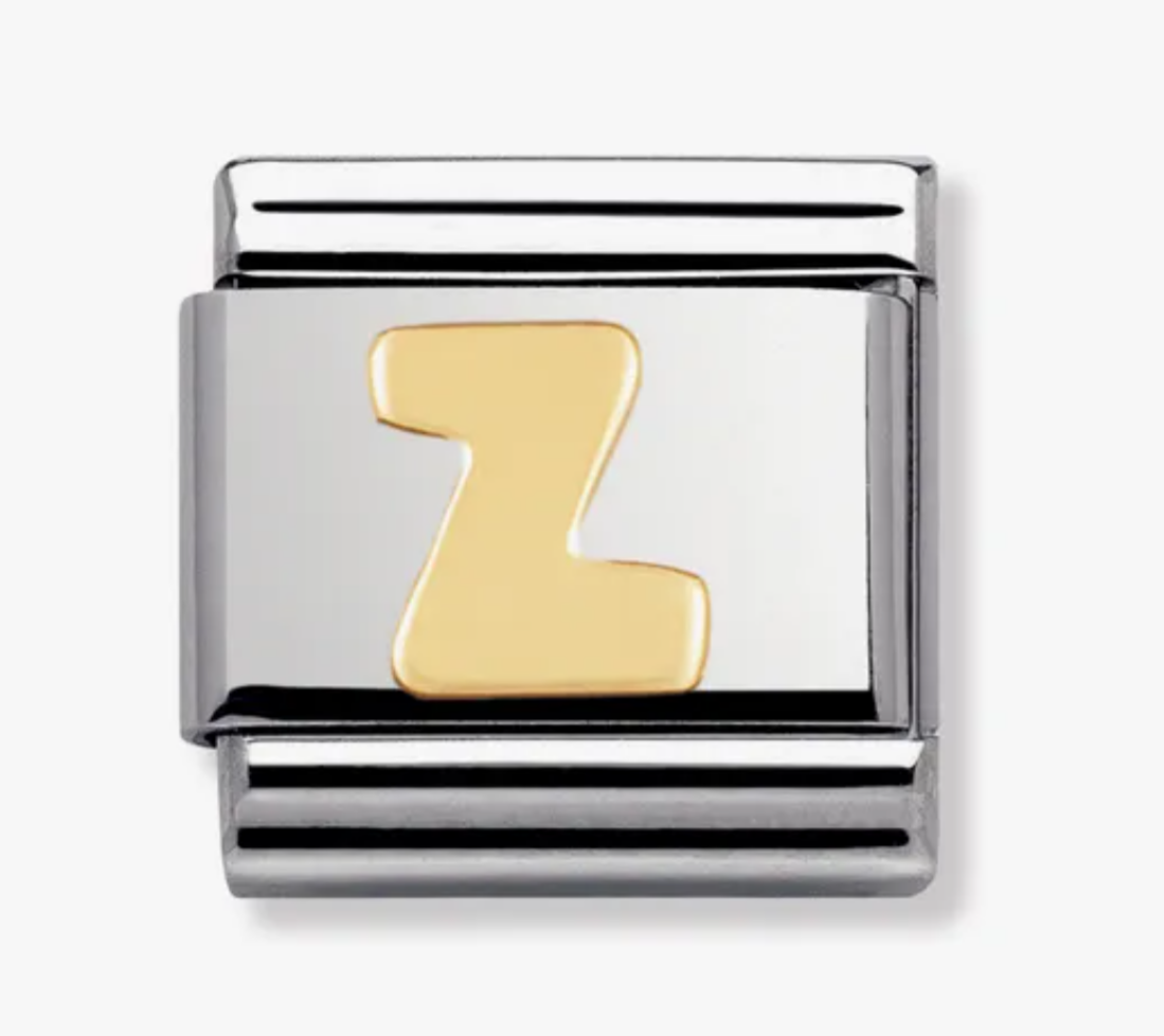 Nomimation plain gold letter Z charm