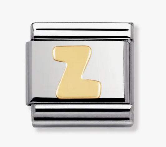 Nomimation plain gold letter Z charm