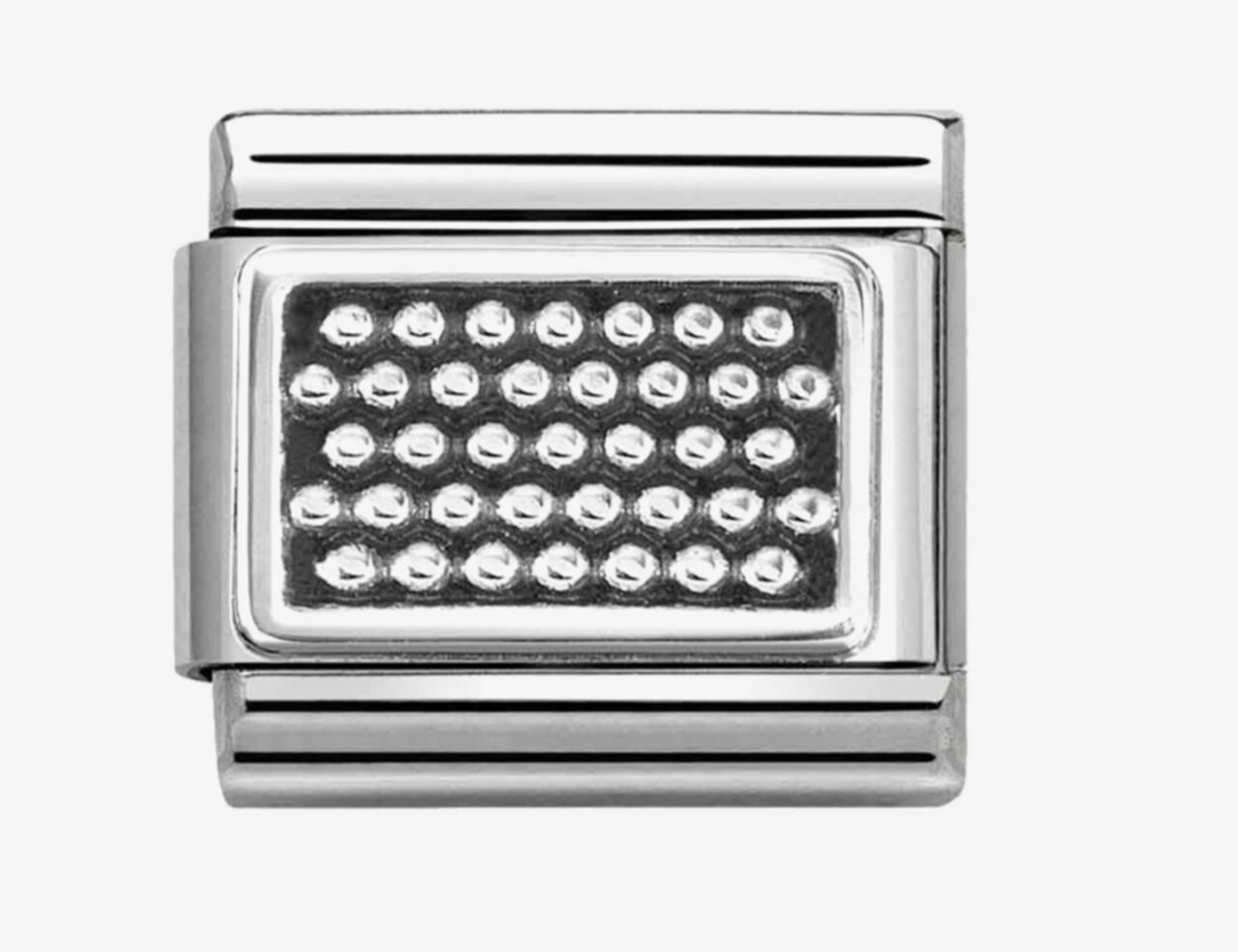 Nomination charm silver dotted plate charm