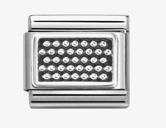 Nomination charm silver dotted plate charm