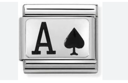 Nomination charm silver card / ace of spade