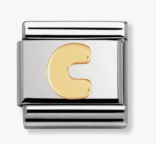 Nomimation plain gold letter C charm