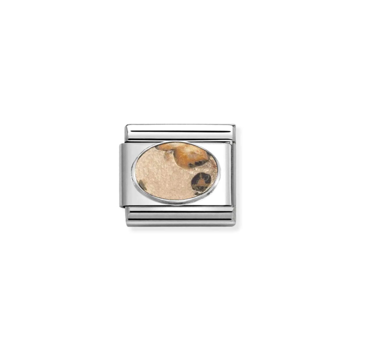 Nomination charm silver leopard jasper Matt stone