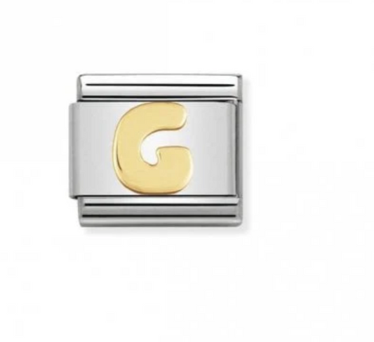Nomination plain gold letter G charm
