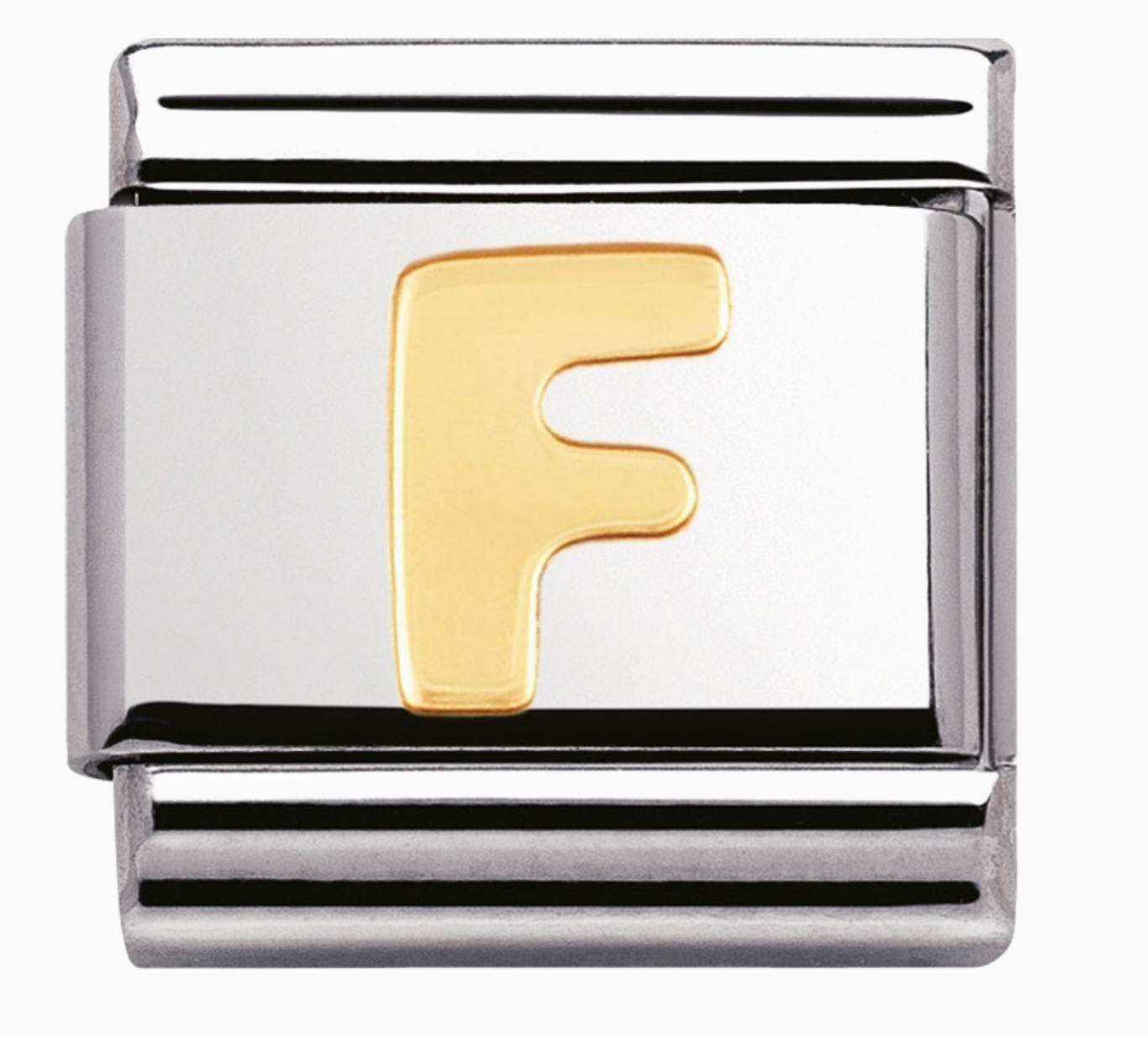 Nomination plain gold letter F charm