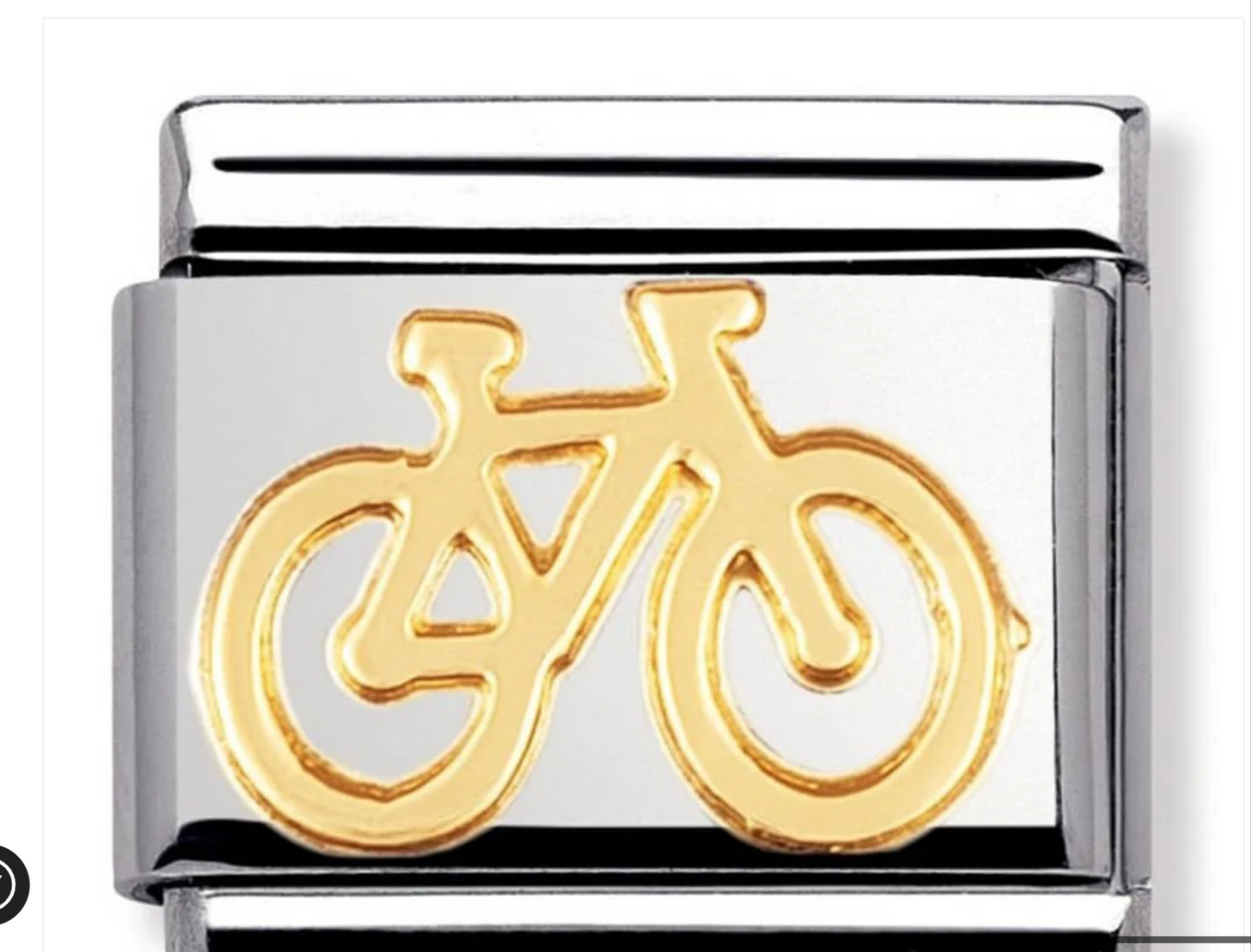 Nomination plain gold charm bicycle