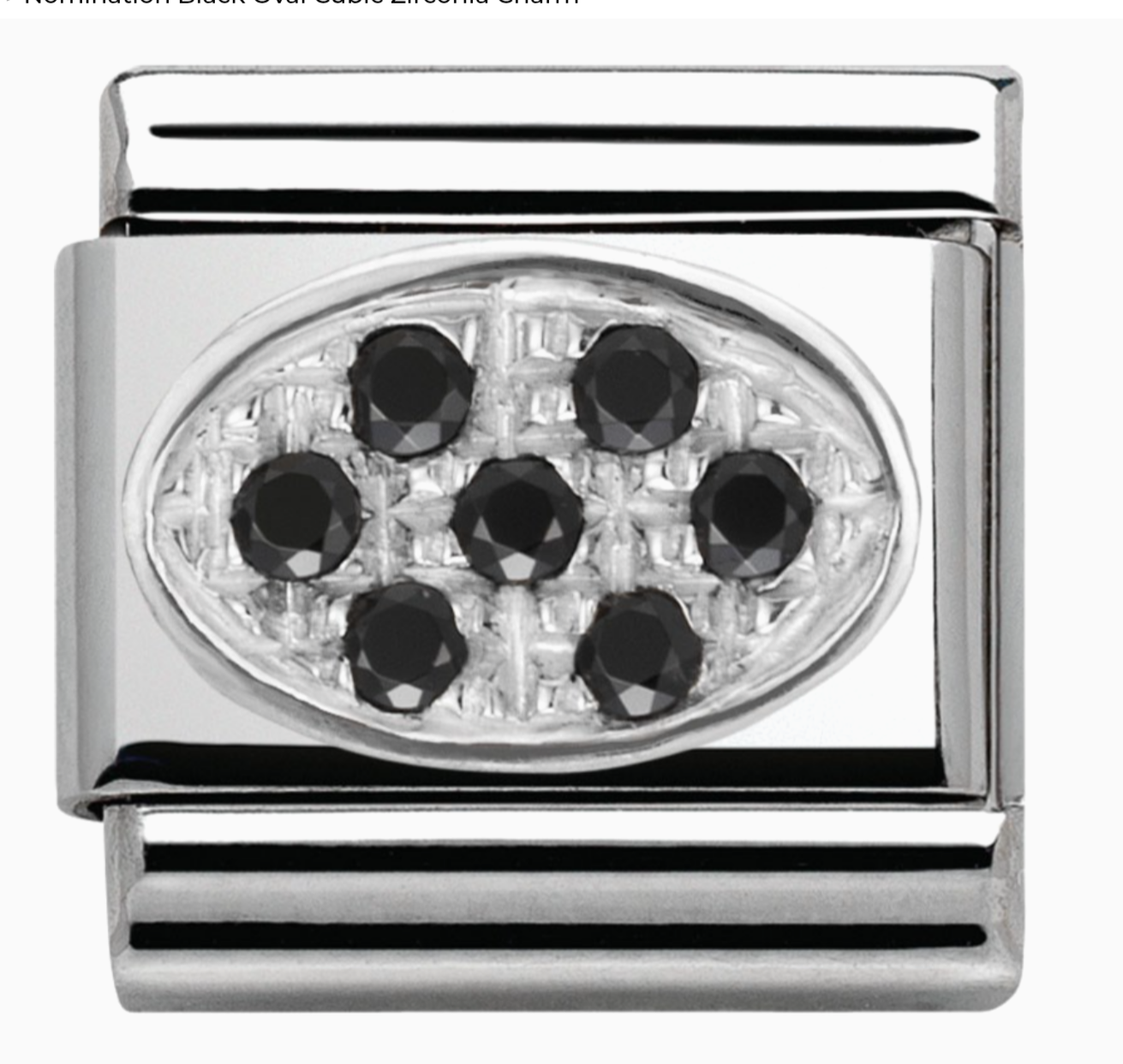 Nomination silver black cz oval charm