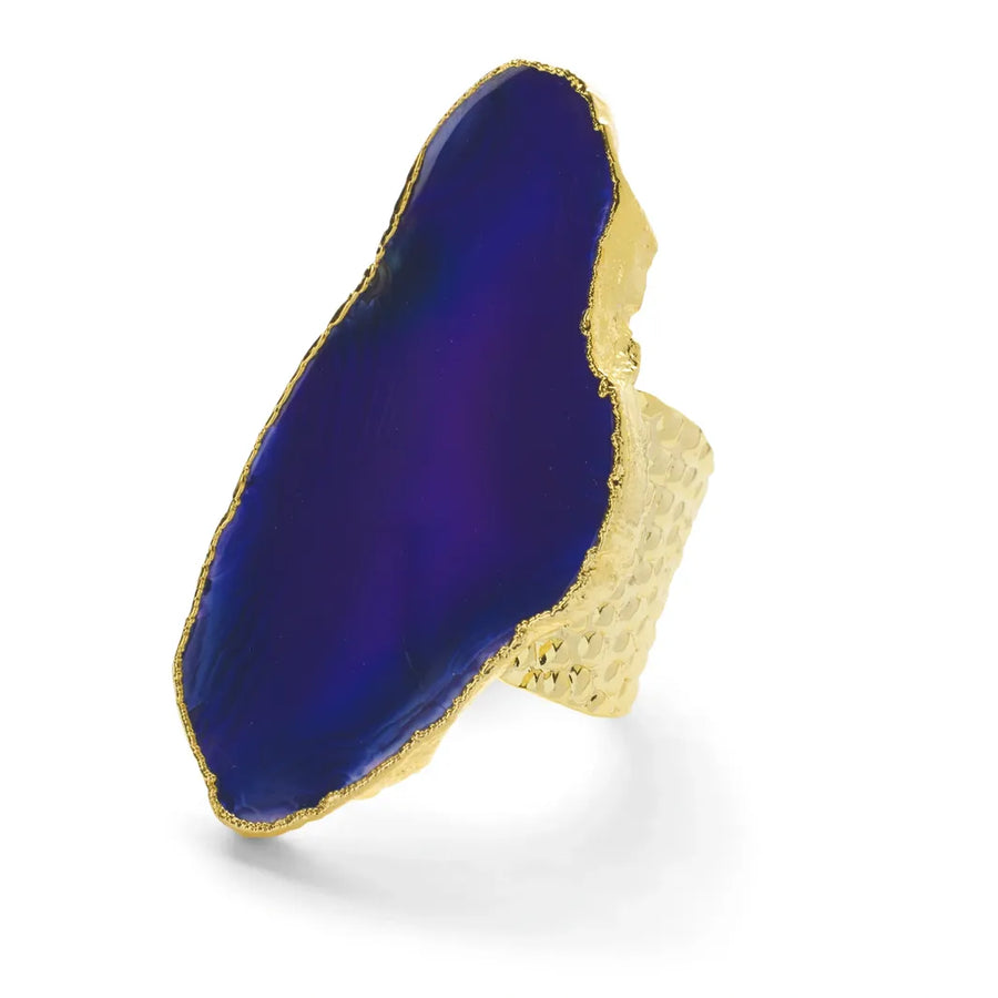 ULTRA MEGA' Indigo Gemstone Gold Statement Ring