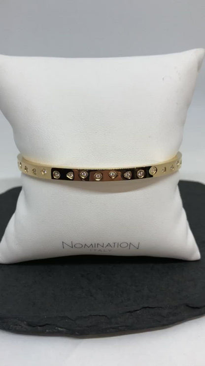 Nomination Gold Bangle with CZs