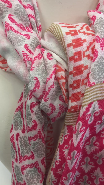 Stylish Pink Envy scarf with tassels