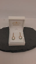 Load and play video in Gallery viewer, 9ct gold Drop Earrings with Emerald stones
