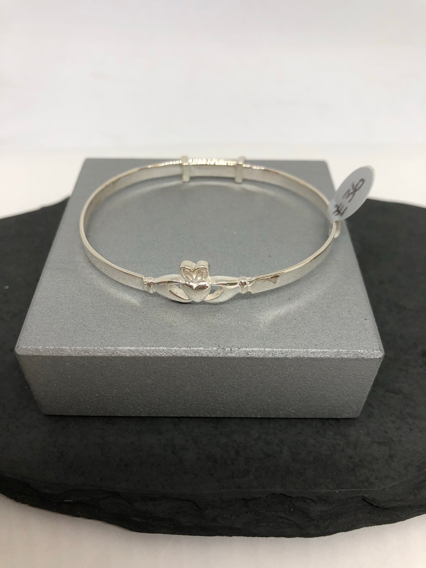Sterling Silver Claddagh Baby Bangle 06