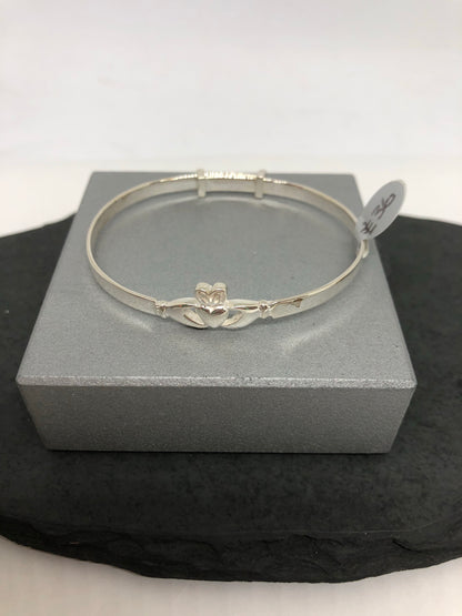 Sterling Silver Claddagh Baby Bangle 06
