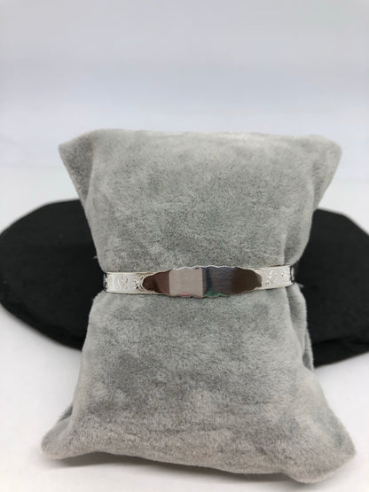 Sterling Silver Teddy bear Design Baby Bangle 011