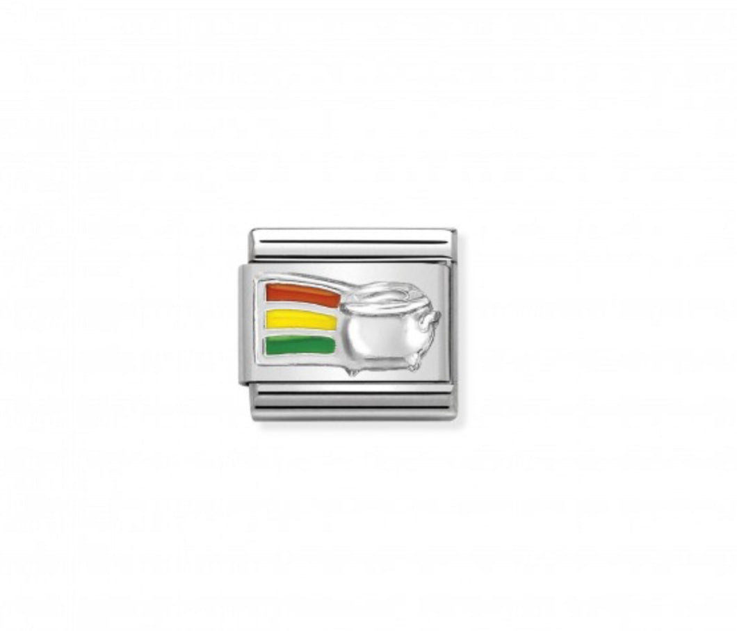 Nomination Rainbow and Pot of gold charm