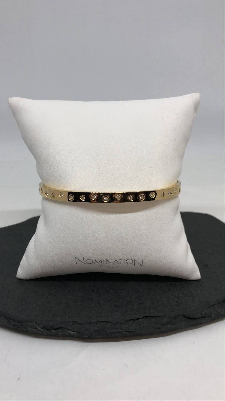 Nomination Gold Bangle with CZs