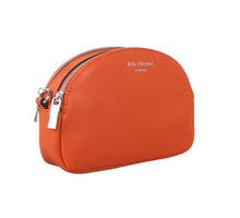 Load image into Gallery viewer, Red Cuckoo Orange Half Moon Double zip cross body bag
