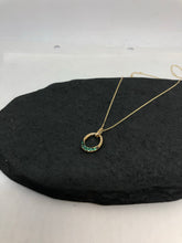 Load image into Gallery viewer, 9ct Gold necklace with real Emerald stones
