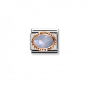 Nomination Blue Agate stone in 9K Rosegold