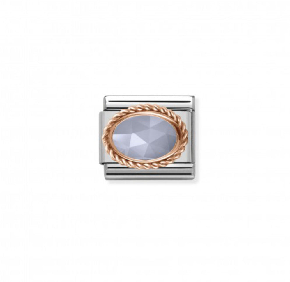 Nomination Blue Agate stone in 9K Rosegold