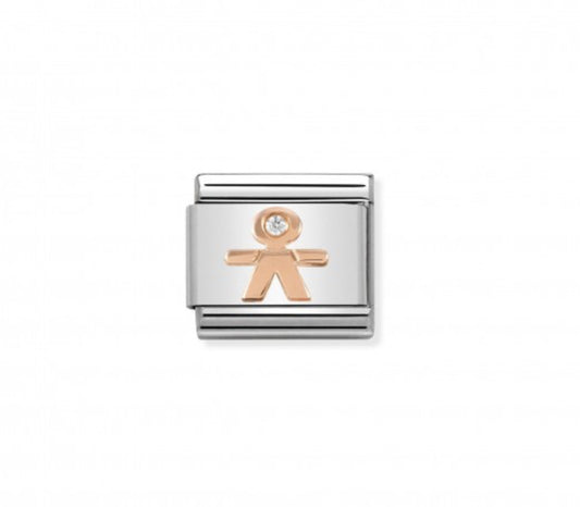 Nomination Boy charm in 9K Rosegold