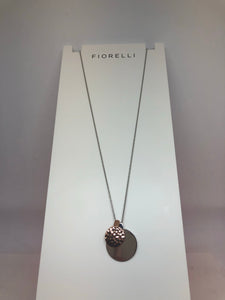 Fiorelli Necklace with Silver & Rosegold disc